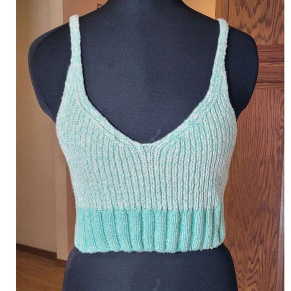 Free People Here All Day Brami Knit Tank Top Bralette XS Cropped Boho Y2K Fairy - Picture 1 of 9